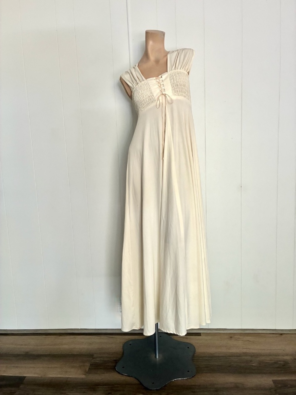 VTG 1970s White Maxi Dress Jody T of California Sz M